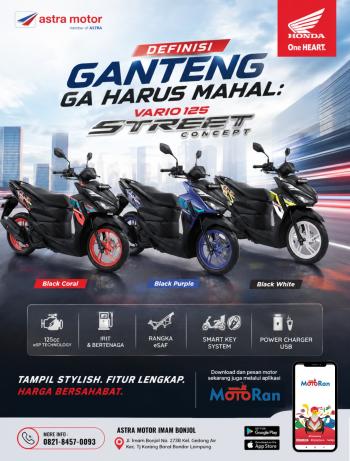 Astra Motor Imam Bonjol Hadirkan Vario 125 Street Concept: Tampil Ganteng dan Stylish Tanpa Menguras Kantong